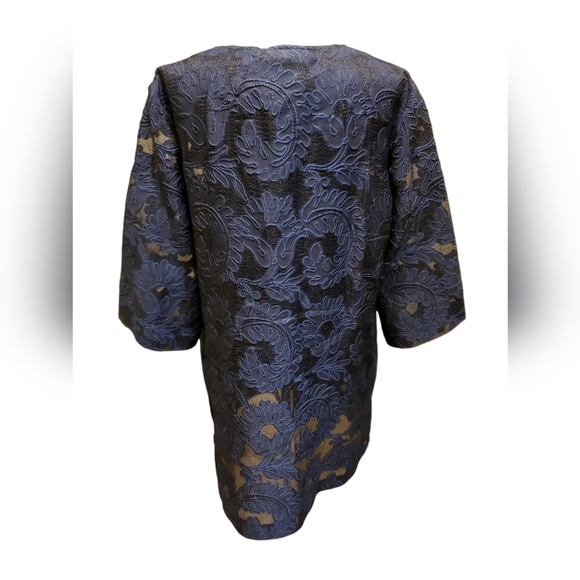 Saint John Couture Black and Blue Lace Jacket / Cape XL - Picture 4 of 8